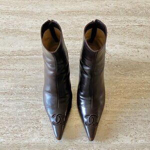 Vintage Chanel Mesh CC Ankle Boots